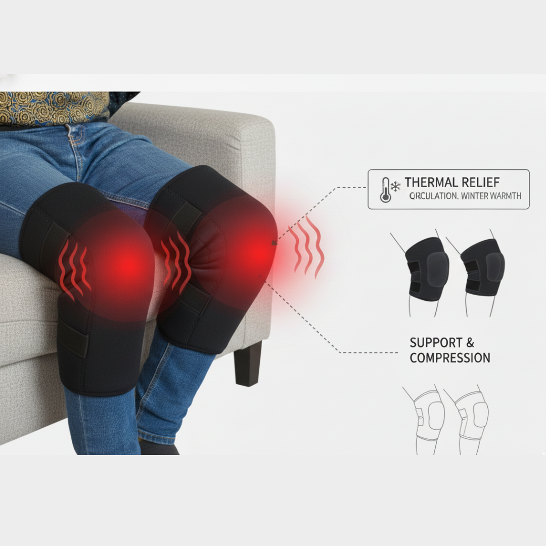 Thermal Knee Support Warmers – Pain Relief, Winter Protection, Non-Slip